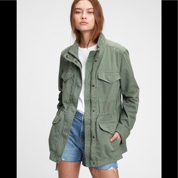 GAP Military Utility Green Jacket with Hood - Picture 7 of 7